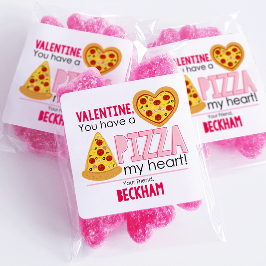 Pizza My Heart Valentine's Day Stickers